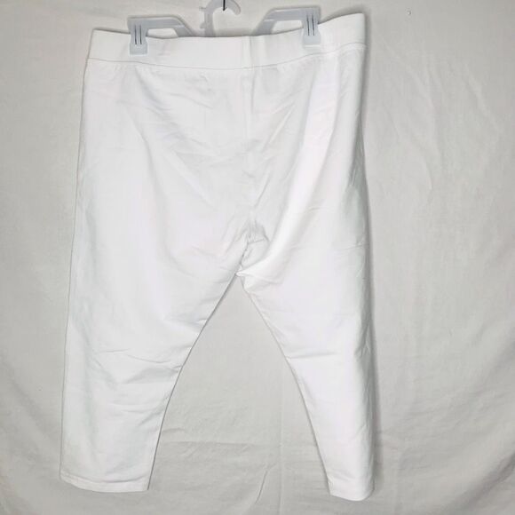 Architect Womens Capri Pants White Pull On Stretch Cotton Blend Plus 1X New - Picture 1 of 6